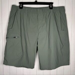 Eddie Bauer 2XL Green Drawstring Shorts Outdoor Hiking Crunchy Forest Granola